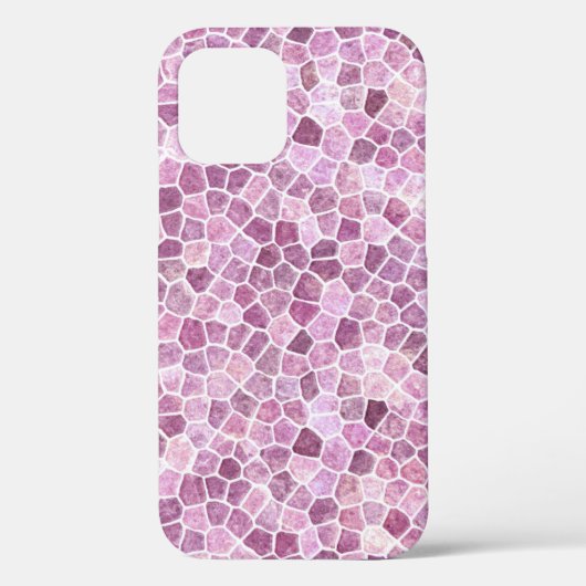 Bleekroze Kasseien Patchwork Terrazzo Patroon Case-Mate iPhone Case (Achterkant)