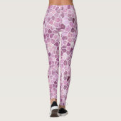 Bleekroze Kasseien Patchwork Terrazzo Patroon Leggings (Achterkant)