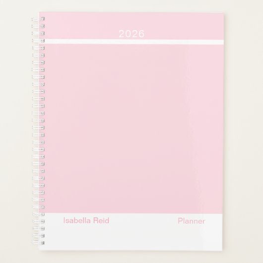 Bleekroze Minimalist Planner (Voorkant)