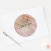 Bleekroze Moderne Tulle Bloemige Bedank Sticker (Envelop)