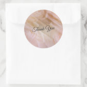 Bleekroze Moderne Tulle Bloemige Bedank Sticker (Tas)