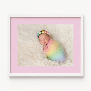 Bleekroze Nieuwe Baby Meisje Foto Poster