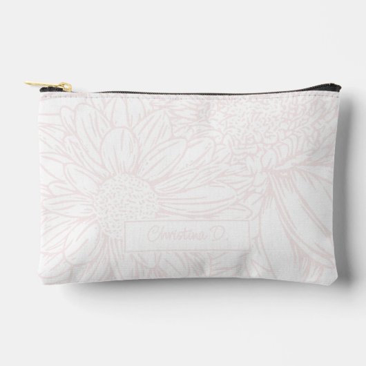 Bleekroze op witte chrysanten met foto etui (Voorkant)