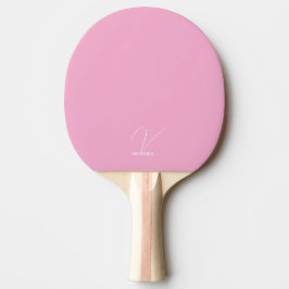 Bleekroze Pingpongbat met Monogram Tafeltennisbatje