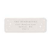 Bleekroze Retro Sterren Retouradres Etiket (Voorkant)
