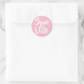 Bleekroze Save the Date Ronde Sticker (Tas)