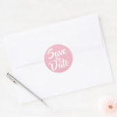 Bleekroze Save the Date Ronde Sticker (Envelop)