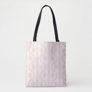 Bleekroze Slangvormige Bloemen, Crème Tote Bag