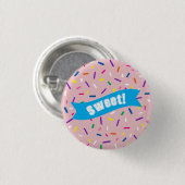 Bleekroze spikkels 'Smakelijk!' badge Ronde Button 3,2 Cm (Voorkant /achterkant)