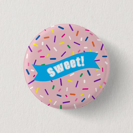 Bleekroze spikkels 'Smakelijk!' badge Ronde Button 3,2 Cm (Voorkant)