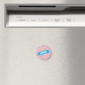 Bleekroze Strooidecoratie 'Lekker!' badge Magneet (Insitu (Vaatwasser))