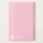 Bleekroze Vrouwelijke Minimalistische Bloemige Pla Planner (Achterkant)