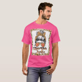 Bleekt kreeft Junkie Leopard Messy Bun met u T-shirt (Voorkant volledig)