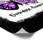 Bleekte Daisy Butterfly Paars Ribbon Overdosering  Poster (Hoek)