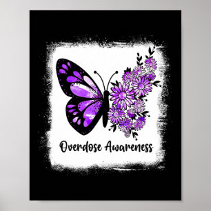 Bleekte Daisy Butterfly Paars Ribbon Overdosering  Poster