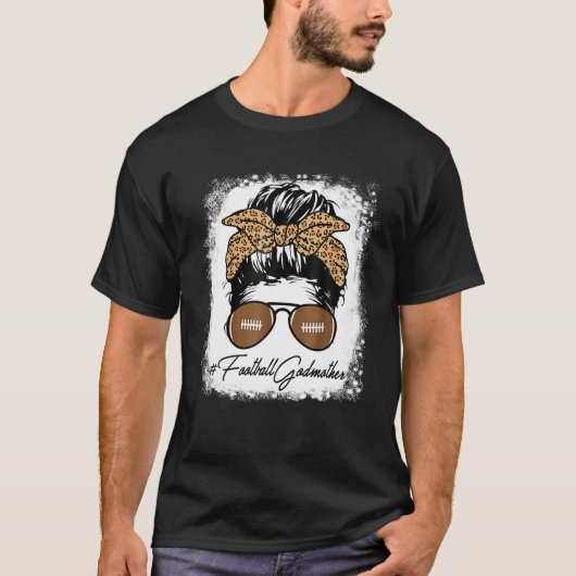 Bleekte Football godmoeder leven met leopard Mess T-shirt (Voorkant)