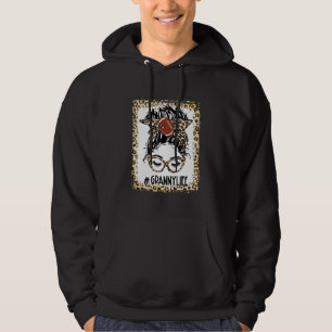 Bleekte Football Granny Messy Bun Game Day Moeder Hoodie