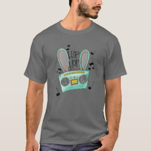 Bleekte Hip Hop Easter Bunny Ears Radio Easter Da T-shirt