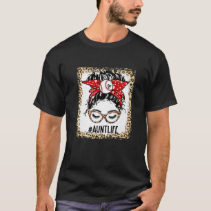 Bleekte honkbal Tante Bun Game Day Moeders T-shirt