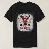 Bleekte ICU Nurse Reindekerst Pajama-kerstmis T-shirt (Design voorkant)
