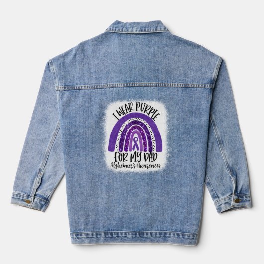 Bleekte Ik Draag Paarse voor mijn vader Alzheimer' Denim Jacket (Achterkant)