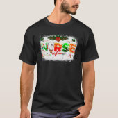 Bleekte kerst met luttele zure kerst Verpleegkundi T-shirt (Voorkant)