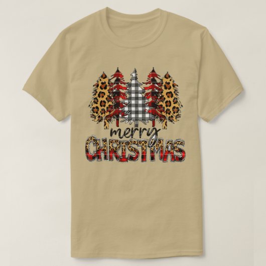 Bleekte kerstbomen met prettige kerstbomen t-shirt (Design voorkant)
