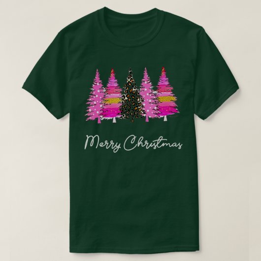 Bleekte kerstbomen met prettige kerstbomen t-shirt (Design voorkant)