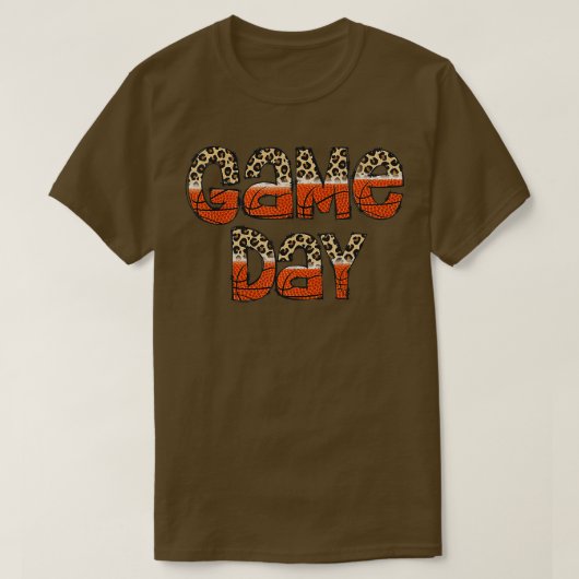 Bleekte leopard Basketball Game Day Vibes Basketk T-shirt (Design voorkant)