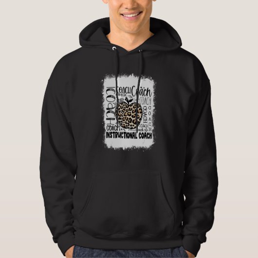 Bleekte leopard Instructive Coach Typografie Te Hoodie (Voorkant)