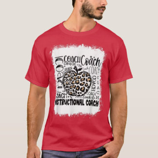 Bleekte leopard Instructive Coach Typografie Te T-shirt