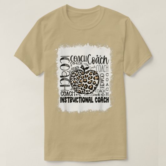 Bleekte leopard Instructive Coach Typografie Te T-shirt (Design voorkant)