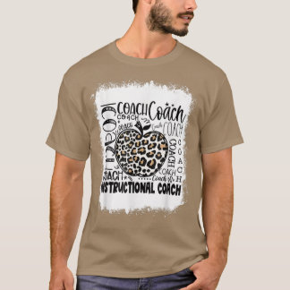 Bleekte leopard Instructive Coach Typografie Te T-shirt