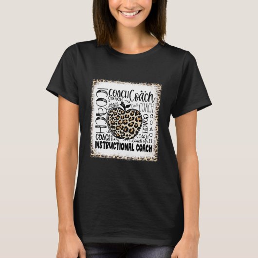 Bleekte leopard Instructive Coach Typografie Te T-shirt (Voorkant)