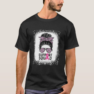 Bleekte leopard Messy Bun Hair Support Squad Brea T-shirt