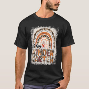 Bleekte Leopard Rainbow Oh Hey Kindergarten Terug T-shirt