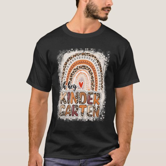 Bleekte Leopard Rainbow Oh Hey Kindergarten Terug T-shirt (Voorkant)