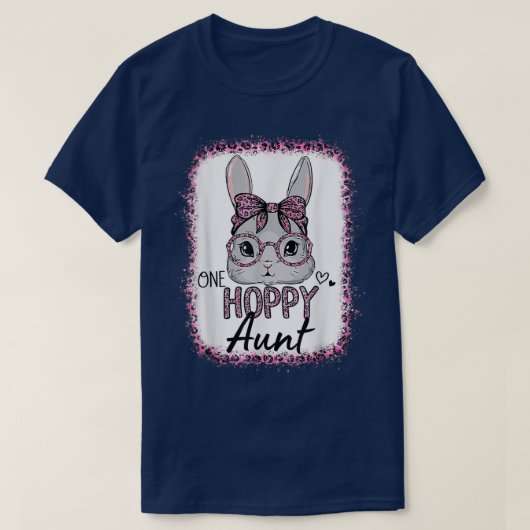 Bleekte luipaard roze zonnebril paasmakerij t-shirt (Design voorkant)