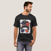 Bleekte Merica 4 juli Girl Sunbril Messine T-shirt (Voorkant volledig)
