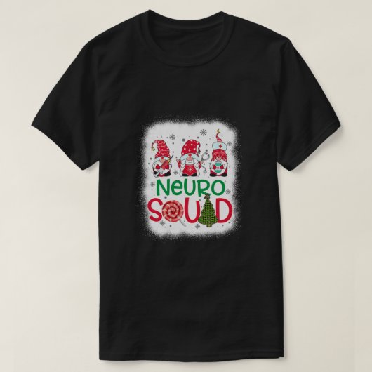 Bleekte Neuro Squad Gnomies Nurse kerstpine T-shirt (Design voorkant)