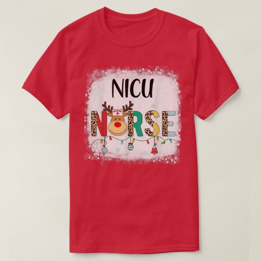 Bleekte NICU zuster Kerstrenderemperaturen T-shirt (Design voorkant)
