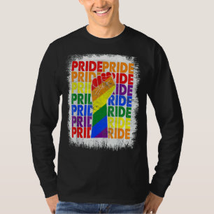 Bleekte reist vuist regenboogvlag Gay Pride T-shirt