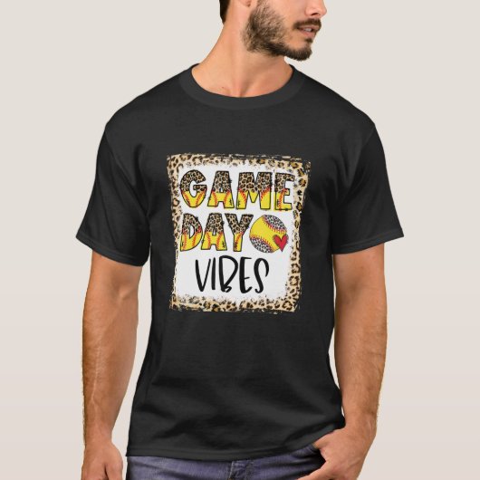Bleekte Softball Game Day Vibes T-shirt Softball m (Voorkant)