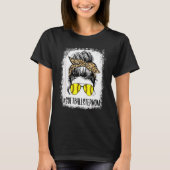 Bleekte Softball Stepmam Life Leopard Messy Bun M T-shirt (Voorkant)