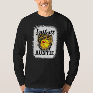 Bleekte Softball tante Leopard Game Day Tante Mot T-shirt