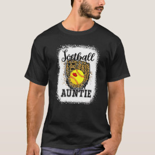 Bleekte Softball tante Leopard Game Day Tante Mot T-shirt