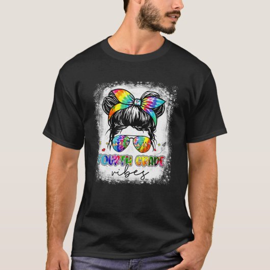 Bleekte terug naar school Vierde klas Vibes Messy T-shirt (Voorkant)