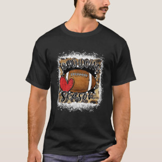 Bleekte touchdown Season Leopard Game Day Voetbal T-shirt
