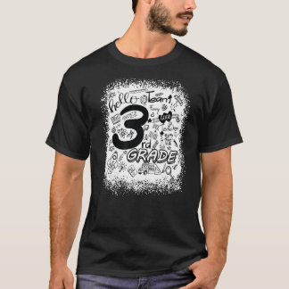 Bleekte Typografie 3e graad student Terug T-shirt