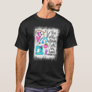 Bleekte ze werkt graag met haar handen riool t-shirt